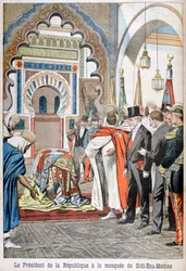 Prezident Loubet na návštěvě mešity Sidi Bou Medine, Tlemcen, Alžírsko, 1903