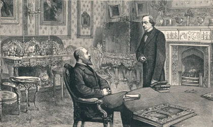 Princ z Walesu na návštěvě lorda Beaconsfielda v Hughenden Manor, 1896