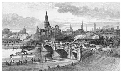 Princes Bridge, Melbourne, Victoria, Austrálie, 1886