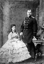 Dánská princezna Dagmar a ruský velkovévoda Alexandr Alexandrovič, 1866.