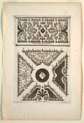 Print, Platte Bende de coup de Fleurs (Plochý pruh květin, pět různých variací)