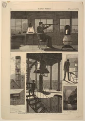 Print, Watch-tower, Corner of Spring and Varick Streets, New York, 28. února 1874