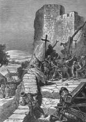 Procesí křižáků kolem hradeb Jeruzaléma, 1099 1905.