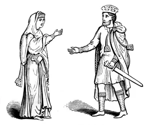 Královna Alfgyfe a král Canute, 11. století, 1910