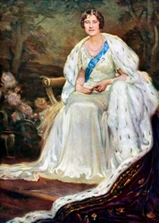 Královna Alžběta v korunovačním rouchu, 1937