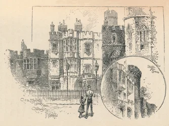 Knihovna královny Alžběty. Skica ze severní terasy, 1895