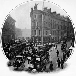 Queen Victoria Street křižovatka s Cannon Street, City of London, c1903 1903