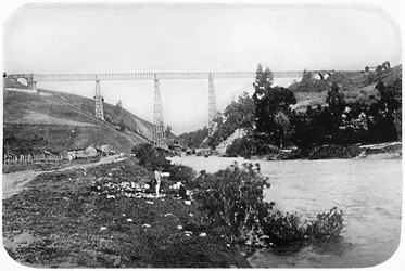 Železniční most přes řeku Malleco, Araucania, 1911