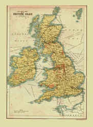 Železniční mapa Britských ostrovů, 1902.