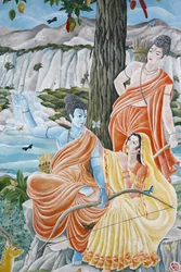 Ráma, Síta a Laxman. Pashupatinah, Káthmándú, Nepál
