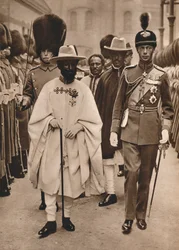 Ras Tafari, princ regent z Etiopie císař Haile Selassie s vévodou z Yorku, 1924