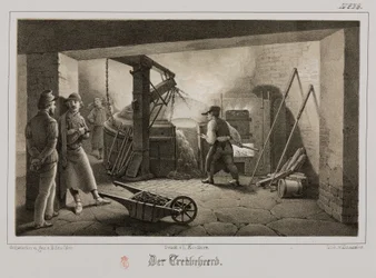 Zpracování surovin, metalurgická slévárna, Německo, c 1851