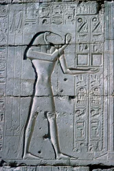 Reliéf zobrazující Thotha, Ramesseum, Chrám Ramesese II., Luxor, Egypt, c1300 př.n.l.