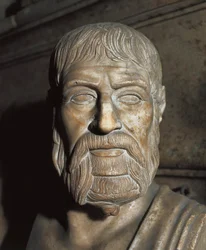 "Reprezentace Pausanias (5. století př.nl), spartský generál a politik" Bust.