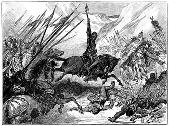 Richard I, Coeur de Lion v bitvě u Arsufu, 1191, c1880