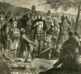 Rodolph Habsburský dostává zprávy o svém zvolení panovníkem Německa 1273, 1890.