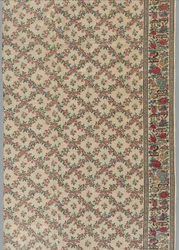 Válečkový glazovaný chintz s květinovým vzorem a vázou, 19. století.