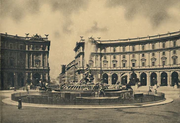 Roma – náměstí Esedra a fontána Naiades, 1910