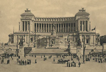 Řím - Piazza di Venezia. Památník Victor Emmanuel II, 1910.