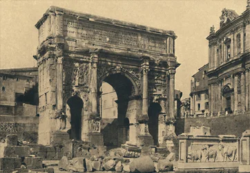 Roma - Forum Romanum - Oblouk Septimia Severa, 1910.