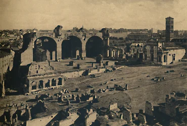 Roma - Forum Romanum - Bazilika Maxentius a kostel S. Francesca Romana, 1910