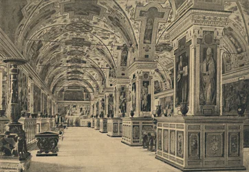 Řím - Vatikán - čítárna knihovny, 1910