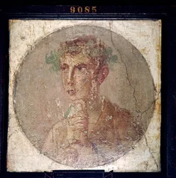 Římský portrét mladého muže z Pompejí, 1. století.