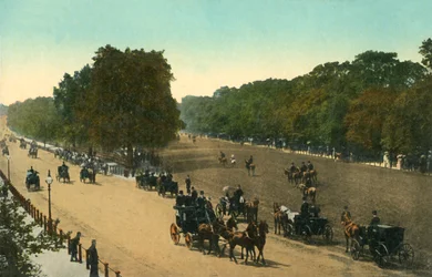 Rotten Row, Hyde Park, Londýn, c1910.