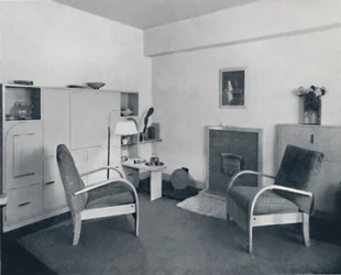 Rowley Gallery of Decorative Art Ltd - kombinovaná jídelna-obývací pokoj uzavřena, 1939