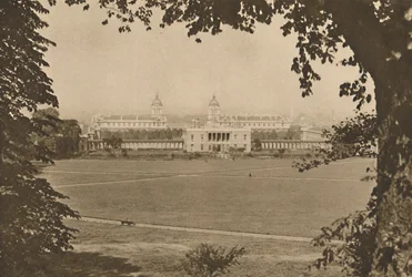 Royal Naval College v Greenwichi, kdysi nemocnice pro postižené námořníky, c1935.