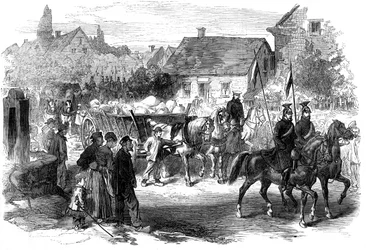 Ruští kopiníci přivážející zásoby, 1870