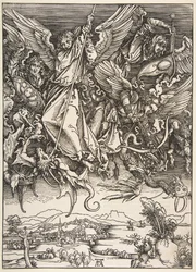 Saint Michael Fighting the Dragon, z Apokalypsy, 1498.