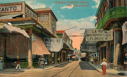 Ulice San Rafael, Havana, Kuba, c1910