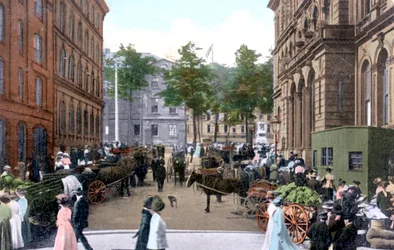 Sobotní ranní trh, Halifax, Nova Scotia, Kanada, 1900