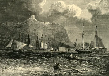 Hrad Scarborough, od moře, 1898.