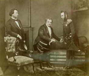 Scéna z hry Aleksandra Griboyedova Woe from Wit, Maly Theatre, Moskva, Rusko, 1850