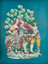 Scéna z italské komedie, c1770