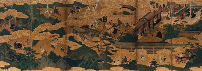 Scény z Tales of Ise, polovina 1600.