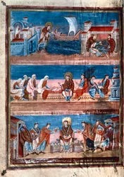 Scény ze života sv. Jeronýma, z Bible Karla Lysého, 9. století