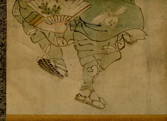 Scrollovaný obraz zobrazující tradiční japonský dvoučlenný komediální tým známý jako manzai (2)