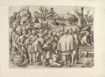 Prohledejte zavazadla Josefova bratra, ca. 1545.