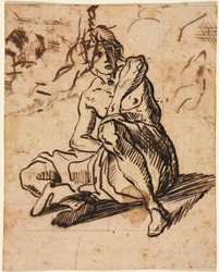 Sedící postava, 1600s.