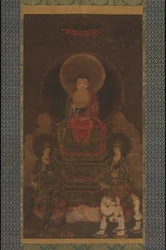 Shaka Shakyamuni Triáda, 13. století.