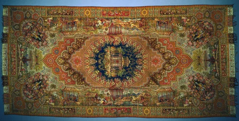 Šátek s žánrovými scénami, 1875-1899.