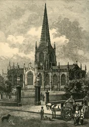 Sheffieldský farní kostel, 1898.