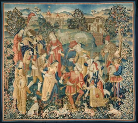 Pastýři v kulatém tanci, kolem roku 1500.