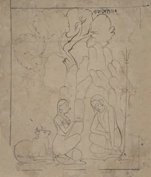 Shiva a Parvati v Mountain Grotto, ca. 1800.