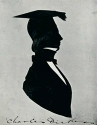 Siluetový portrét Charlese Dickense, 40. léta 19. století, 1910