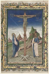 Single Leaf from a Missal: The Crucifixion, pozdní 1400.
