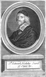 Sir Edward Nicholas, ministr zahraničí, polovina konce 17. století